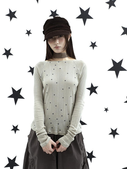 ang project Textured Polka Dot Vertical Stripe Slim Women&