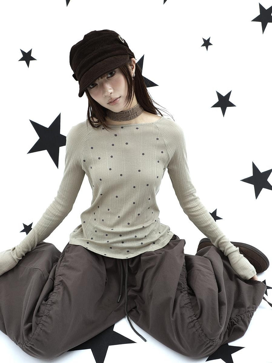ang project Textured Polka Dot Vertical Stripe Slim Women&