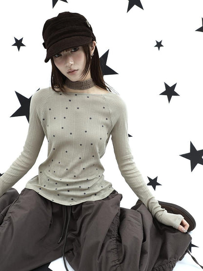 ang project Textured Polka Dot Vertical Stripe Slim Women&