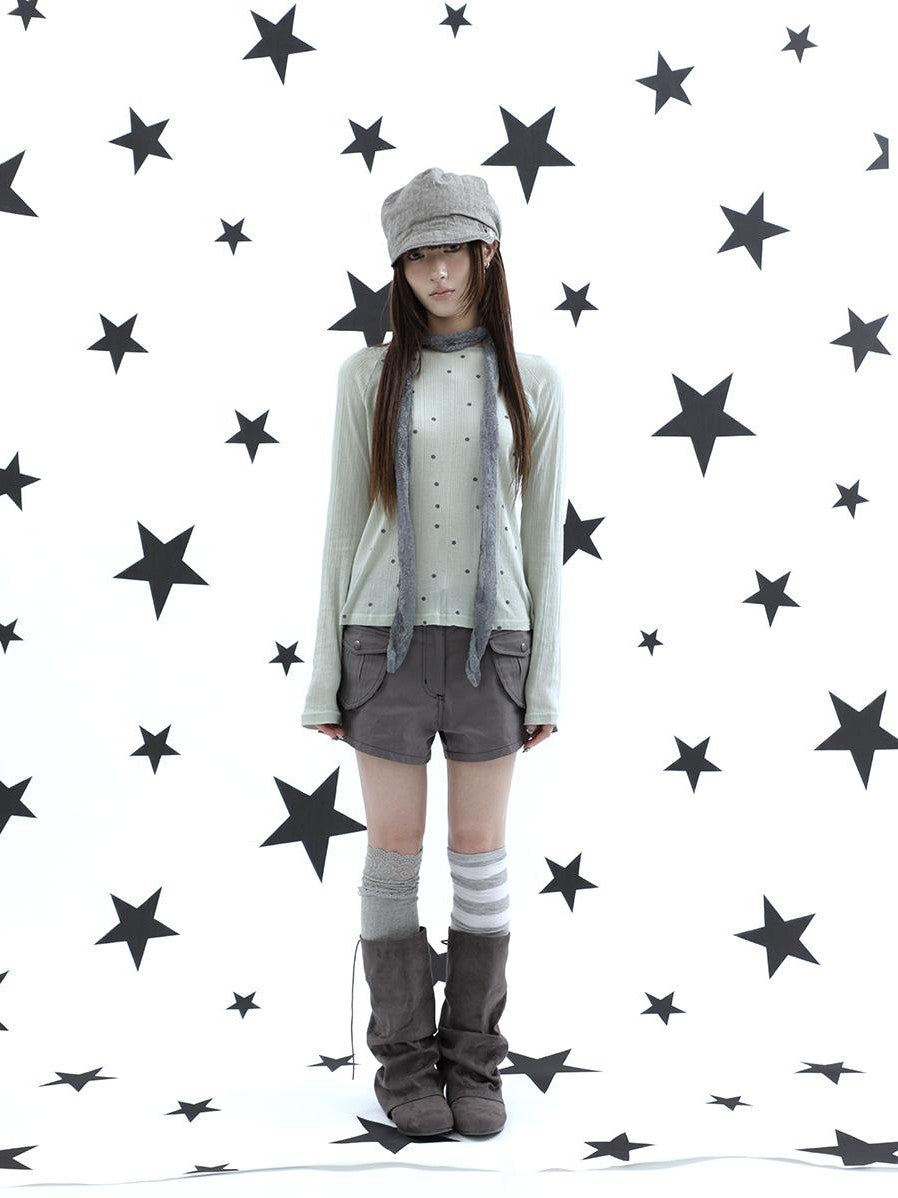 ang project Textured Polka Dot Vertical Stripe Slim Women&