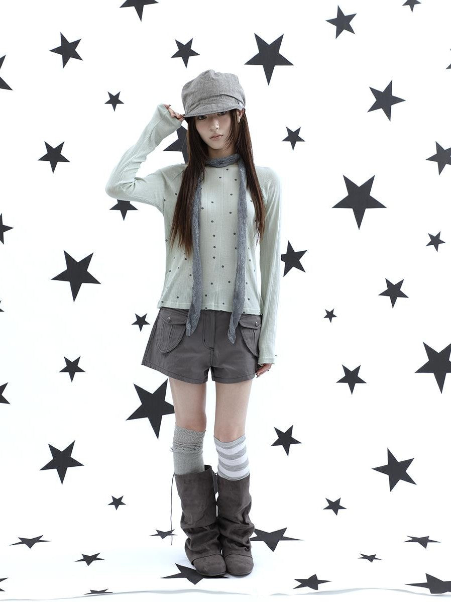 ang project Textured Polka Dot Vertical Stripe Slim Women&
