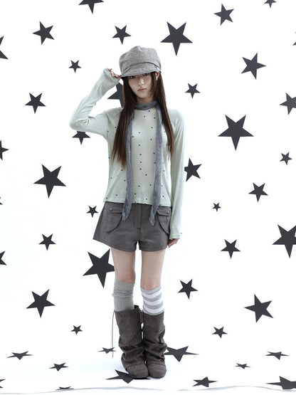 ang project Textured Polka Dot Vertical Stripe Slim Women&