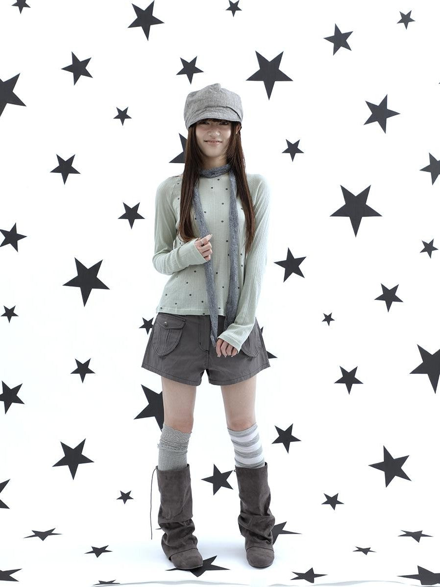 ang project Textured Polka Dot Vertical Stripe Slim Women&