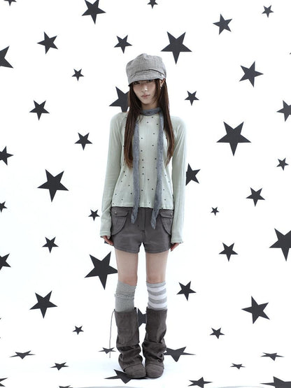 ang project Textured Polka Dot Vertical Stripe Slim Women&