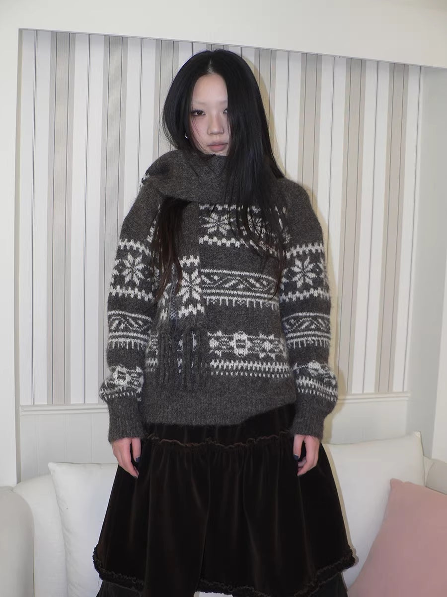 ang_project_Thermal_Vintage_Loose_Printed_Knit_Women_Crew_Neck_Coffee_Brown_Sweater_MISSTT