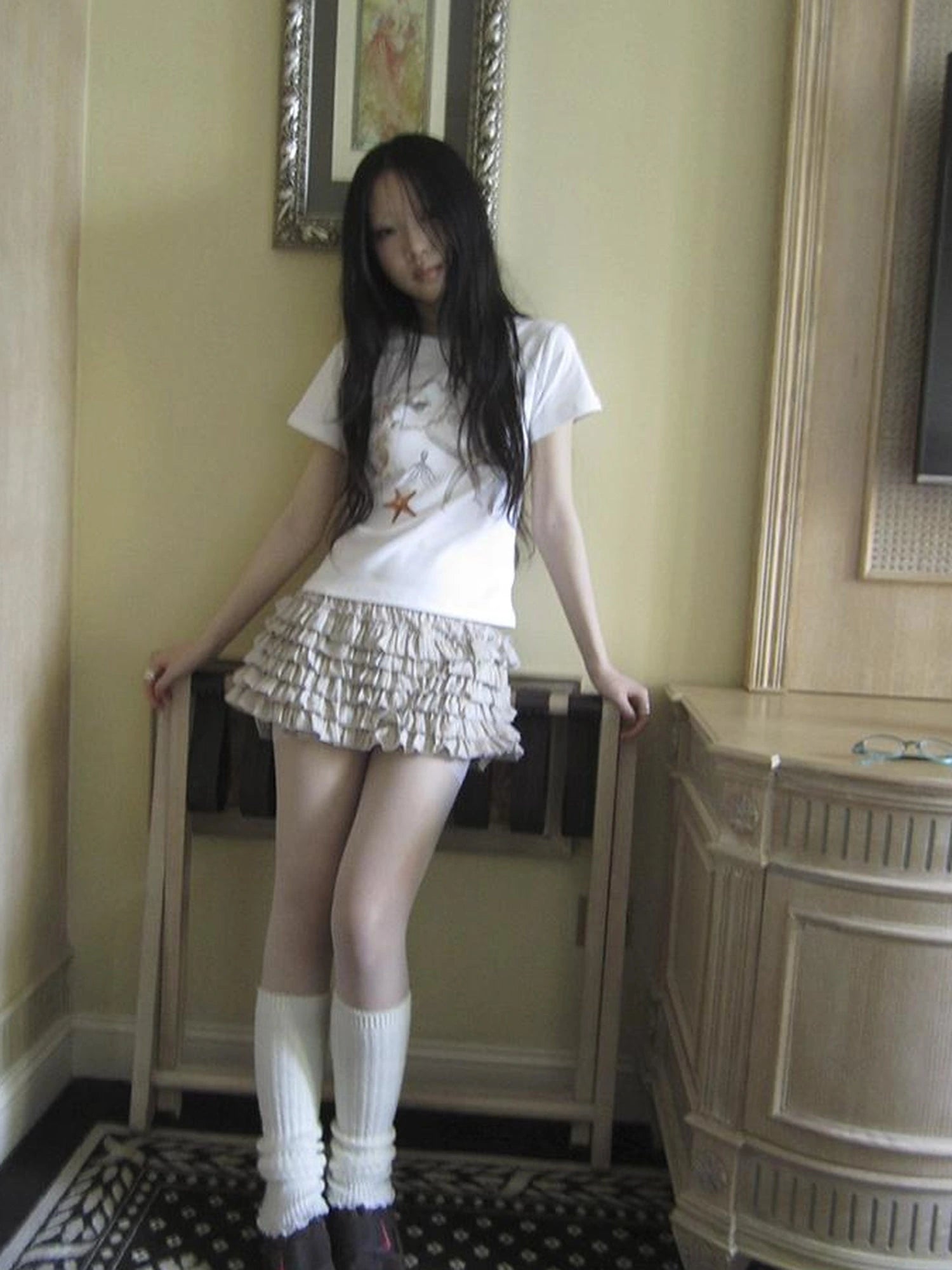 Tiered Sweet Plaid High Waisted Shorts Skirt With Elastic Waistband