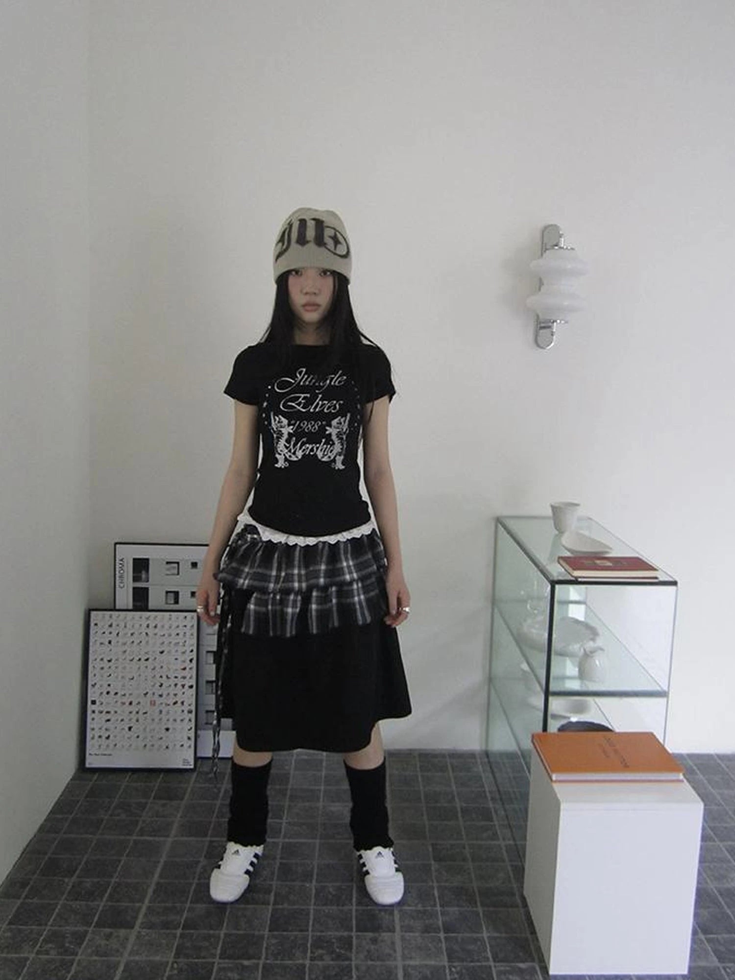 Torn Edge Double Layer Overlap Slip Skirt