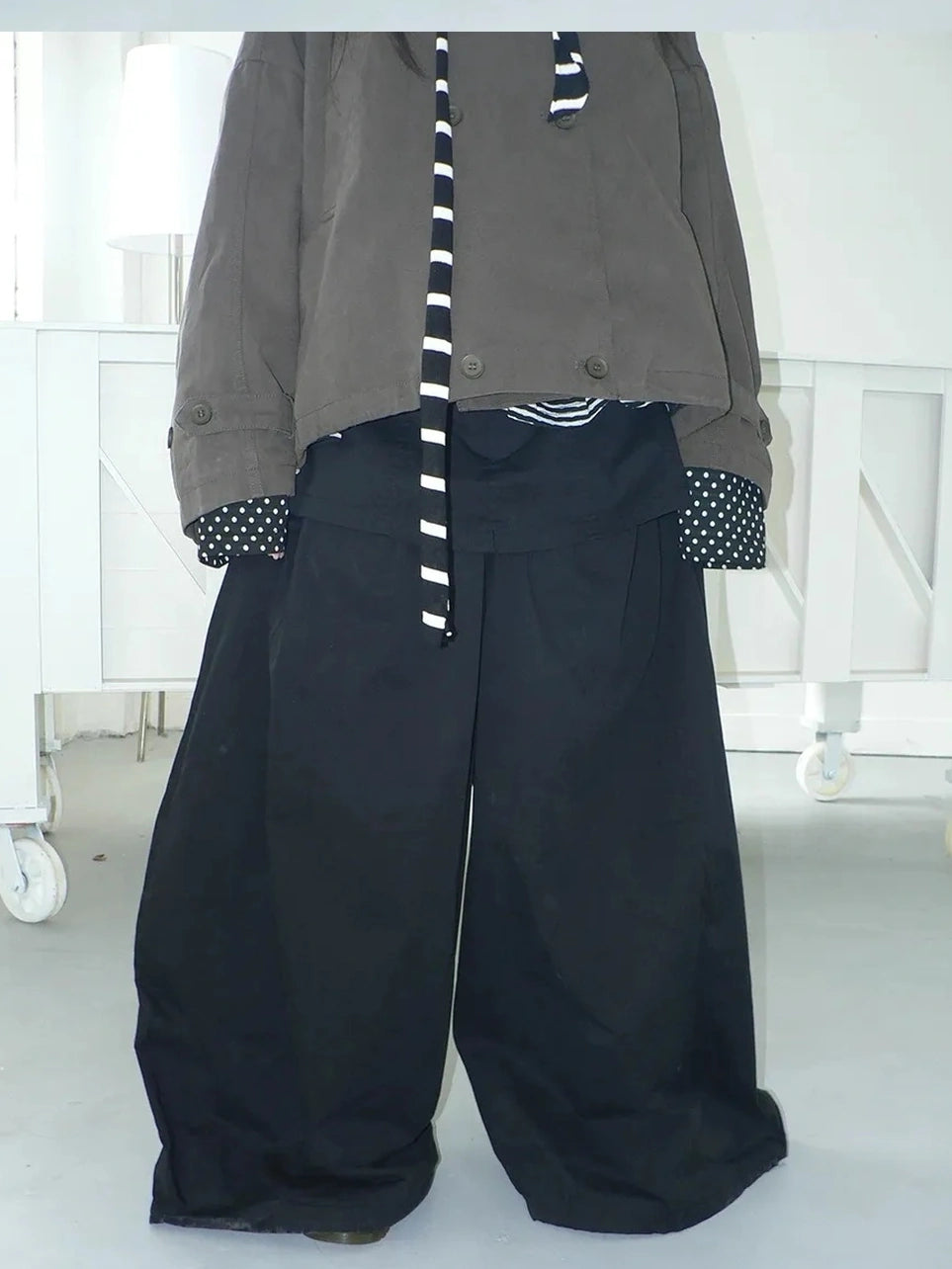 ang project Two Tier Layered Wide Leg Pants Pants