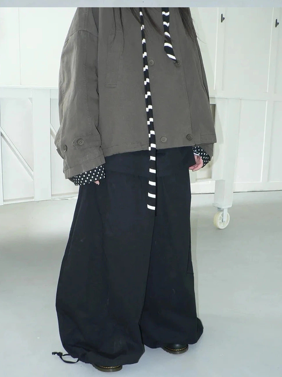 ang project Two Tier Layered Wide Leg Pants Pants