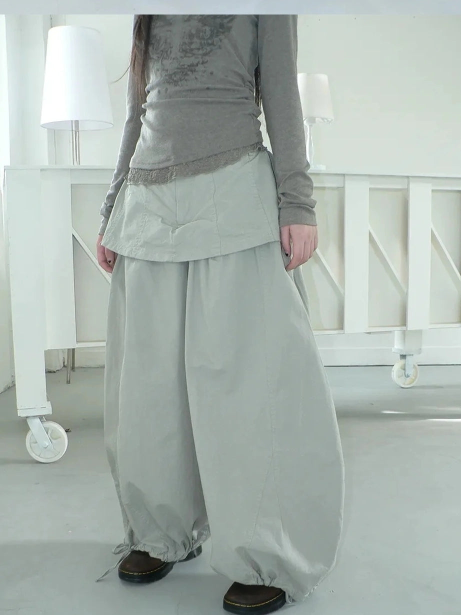 ang project Two Tier Layered Wide Leg Pants Pants