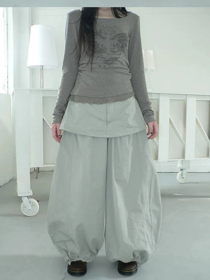ang project Two Tier Layered Wide Leg Pants Pants
