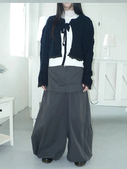 ang project Two Tier Layered Wide Leg Pants Pants