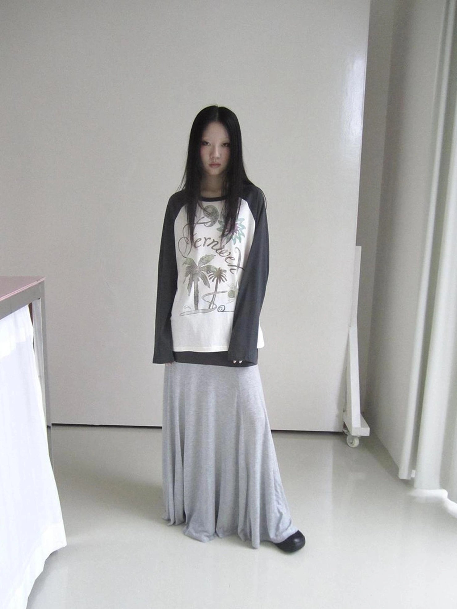 ang project Two Tone Draped A Line Skirt Skirt