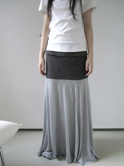 ang project Two Tone Draped A Line Skirt Skirt