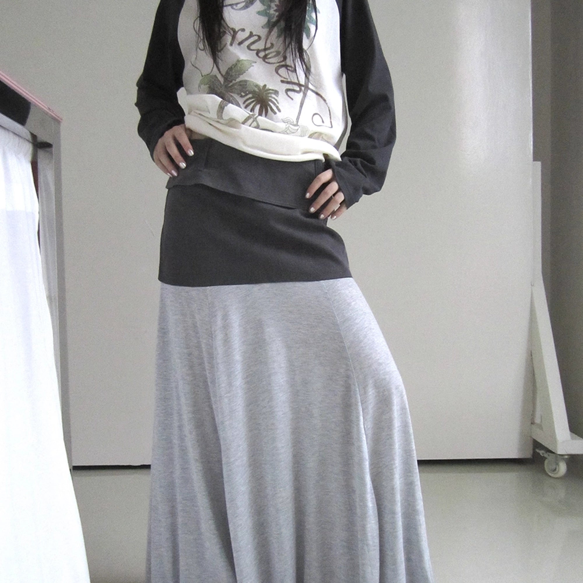 ang_project_Two_Tone_Draped_A_Line_Skirt_MISSTT