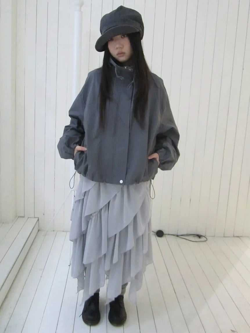 ang project Utility Zipper Jacket With Adjustable Hood Jacket