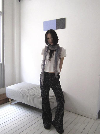 Updateang project V-Neck Crop Top With Small Wing Sleeves