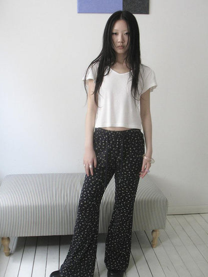 Updateang project V-Neck Crop Top With Small Wing Sleeves