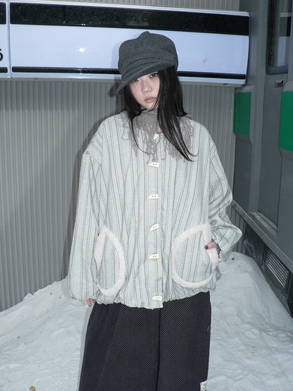 ang_project_Vertical_Stripe_Toggle_Button_Fuzzy_Lined_Women&
