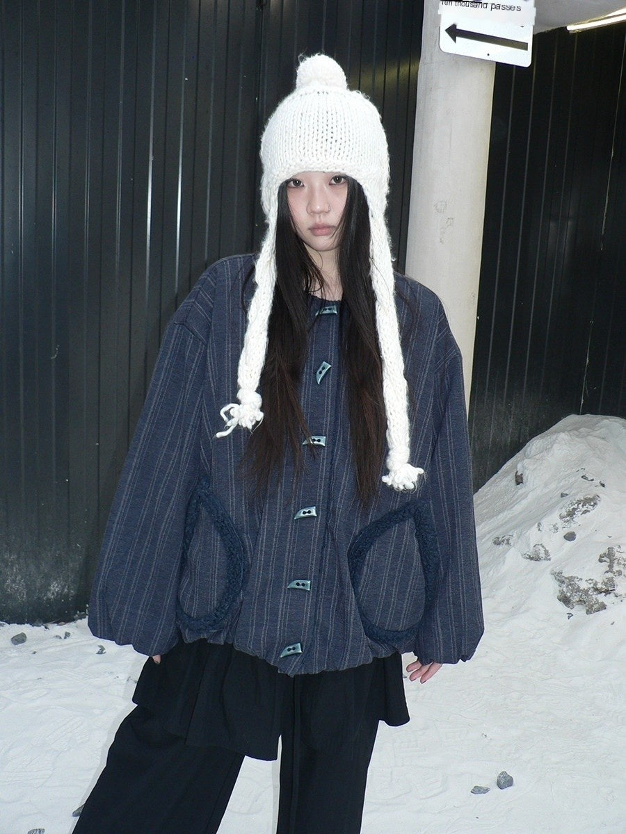 ang_project_Vertical_Stripe_Toggle_Button_Fuzzy_Lined_Women&