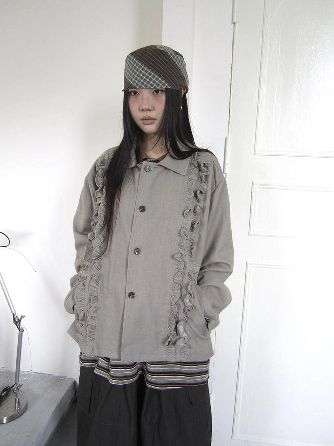 ang project Vintage Autumn Notched Collar Single Breasted Wool Coat Jacket