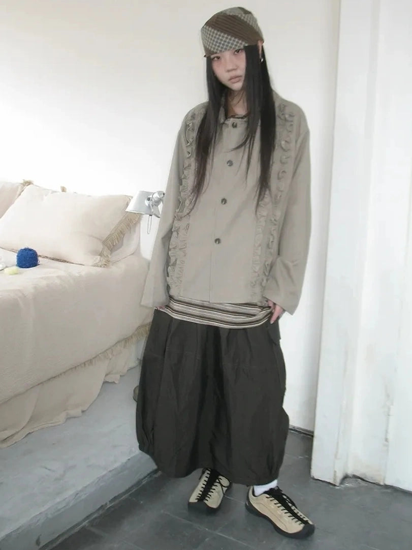 ang project Vintage Autumn Notched Collar Single Breasted Wool Coat Jacket