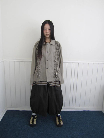 ang project Vintage Autumn Notched Collar Single Breasted Wool Coat Jacket