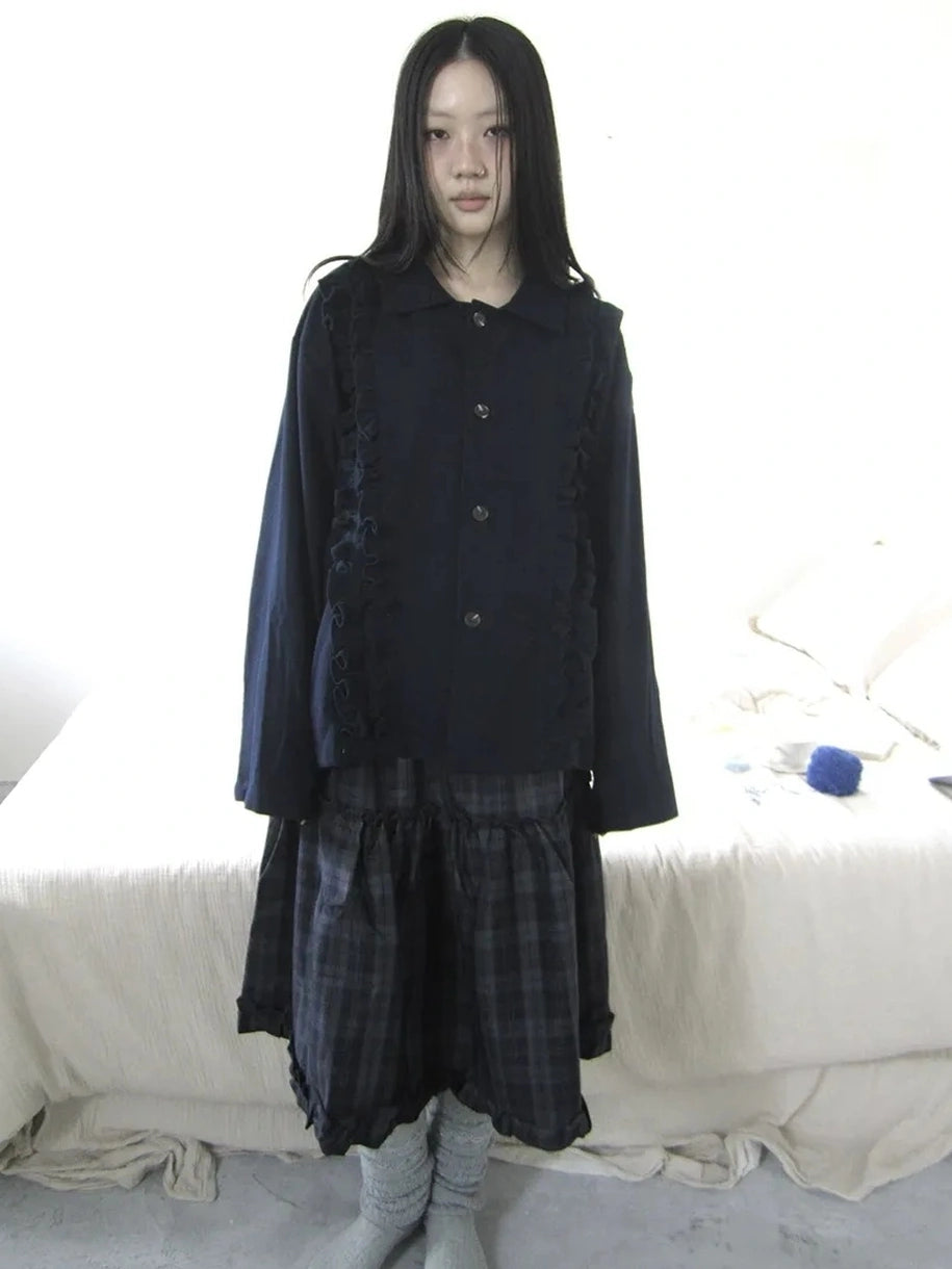 ang project Vintage Autumn Notched Collar Single Breasted Wool Coat Jacket