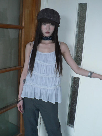 ang project Vintage Ballet Pleated Lace Panel Women&