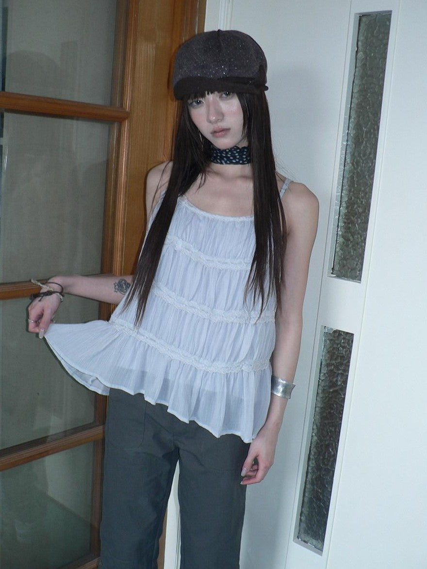 ang project Vintage Ballet Pleated Lace Panel Women&