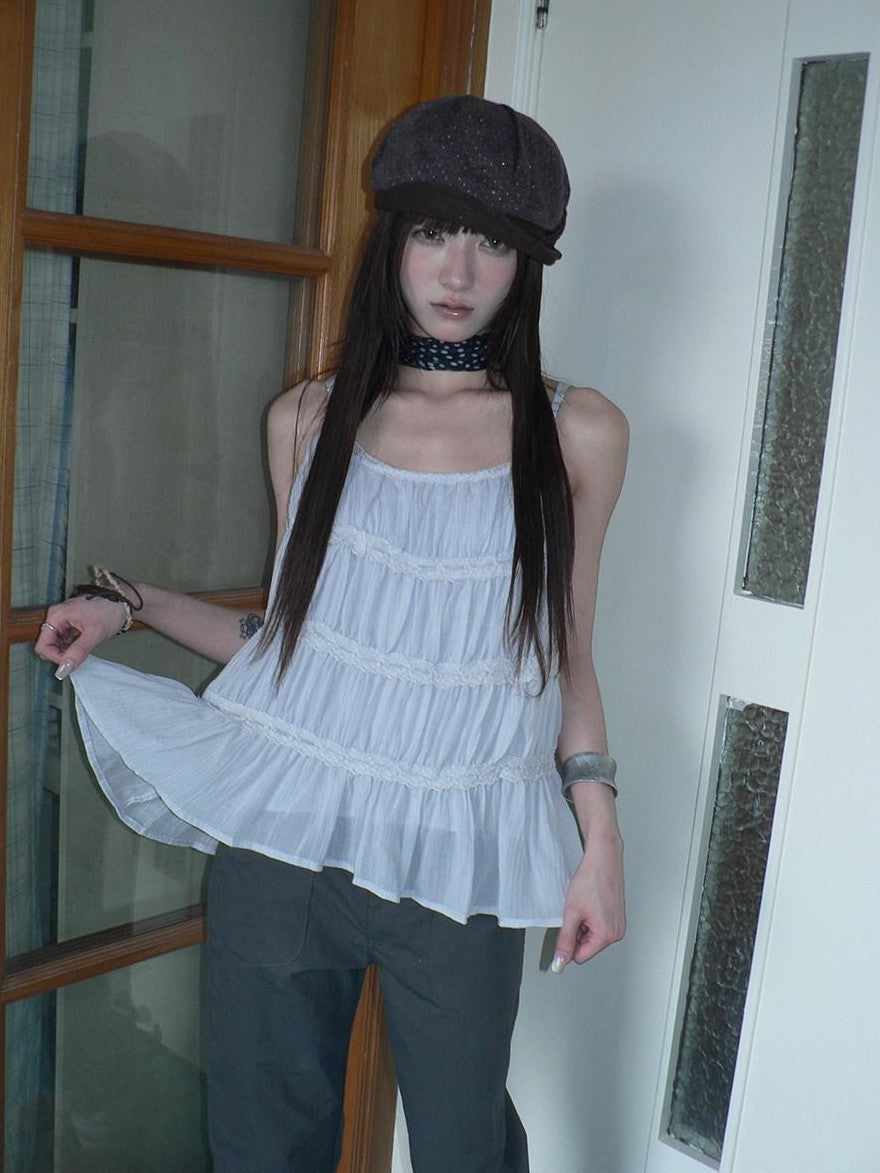 ang project Vintage Ballet Pleated Lace Panel Women&