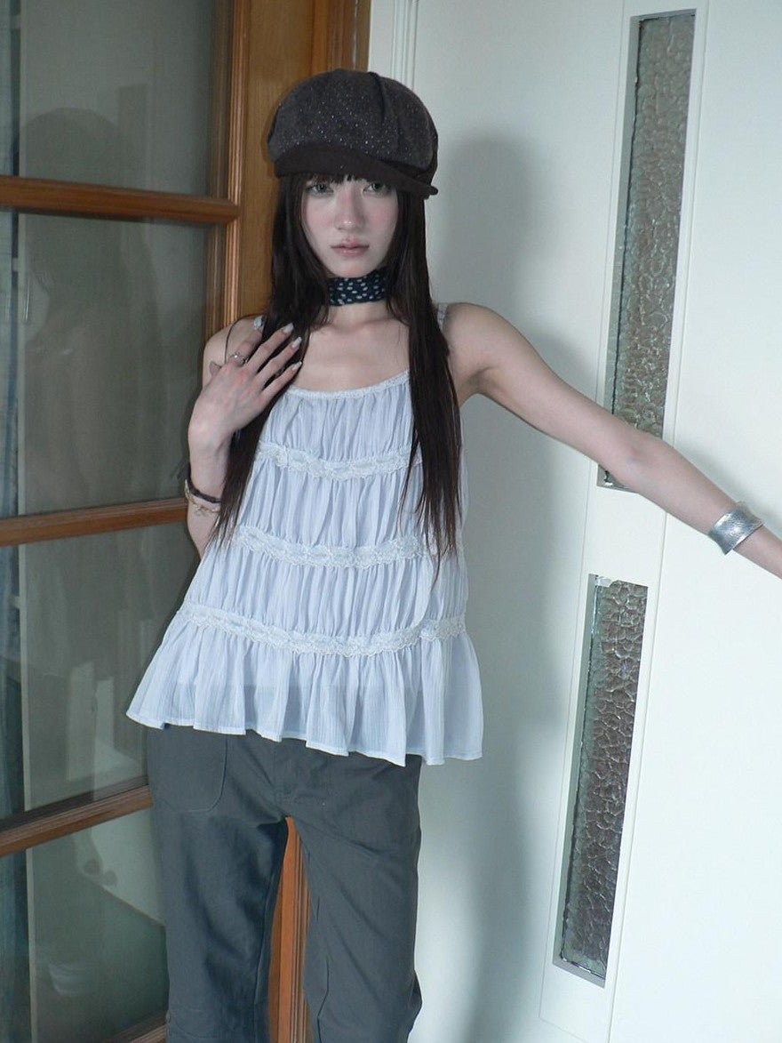 ang project Vintage Ballet Pleated Lace Panel Women&