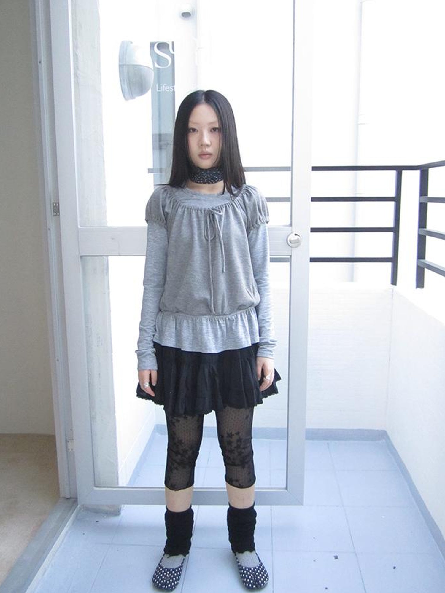 ang project Vintage Black Lace Trim A Line Skirt With Elastic Waist