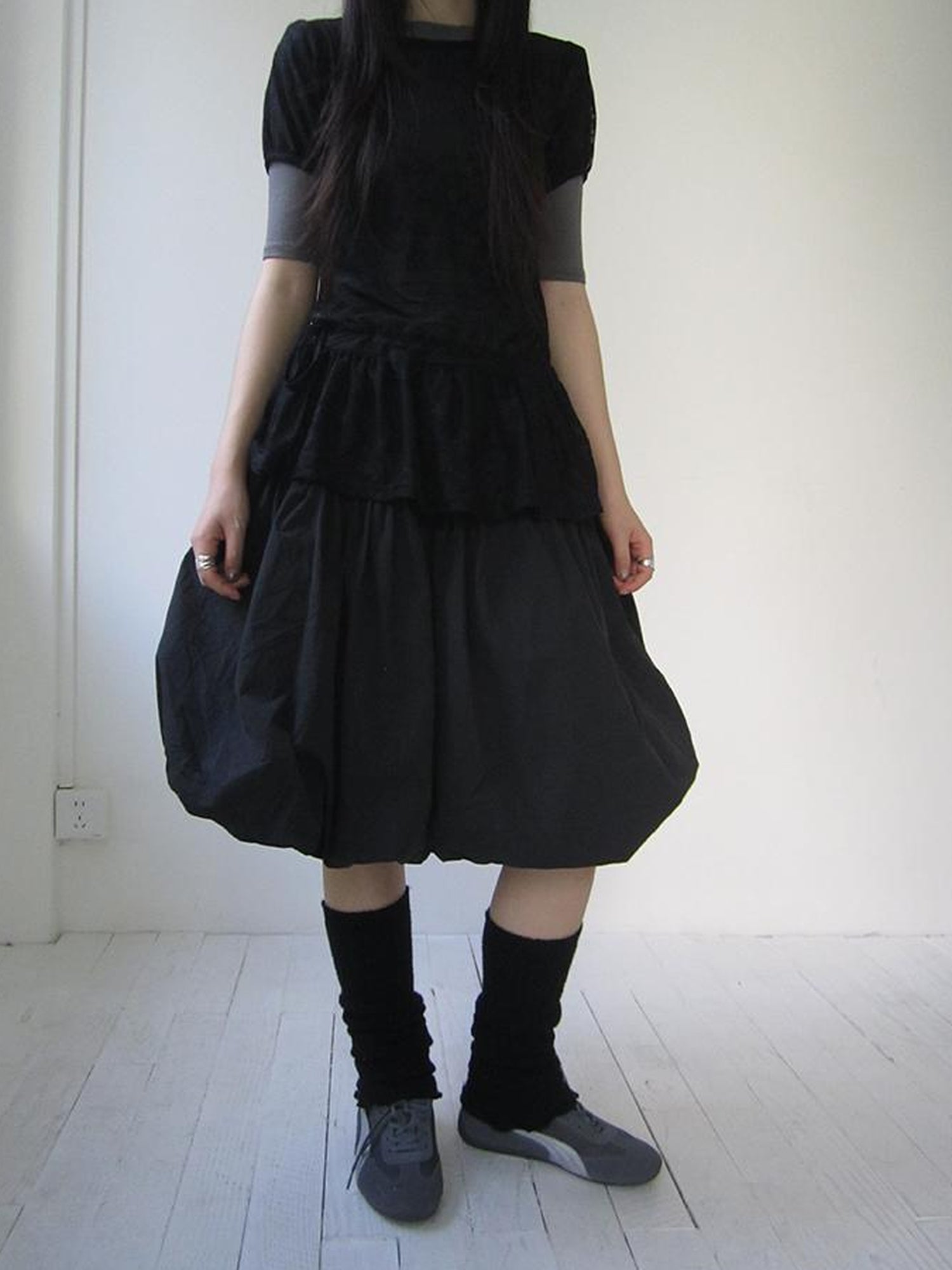 Vintage Puffrock mit Schleife in der Taille 