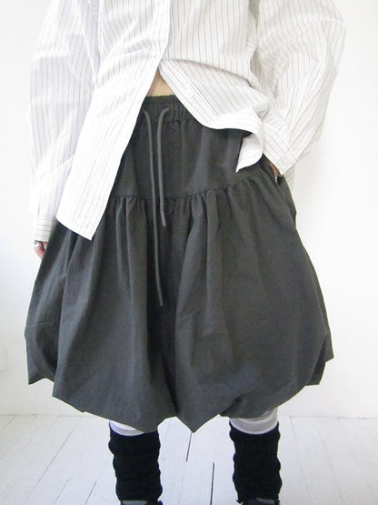 Vintage Puffrock mit Schleife in der Taille 