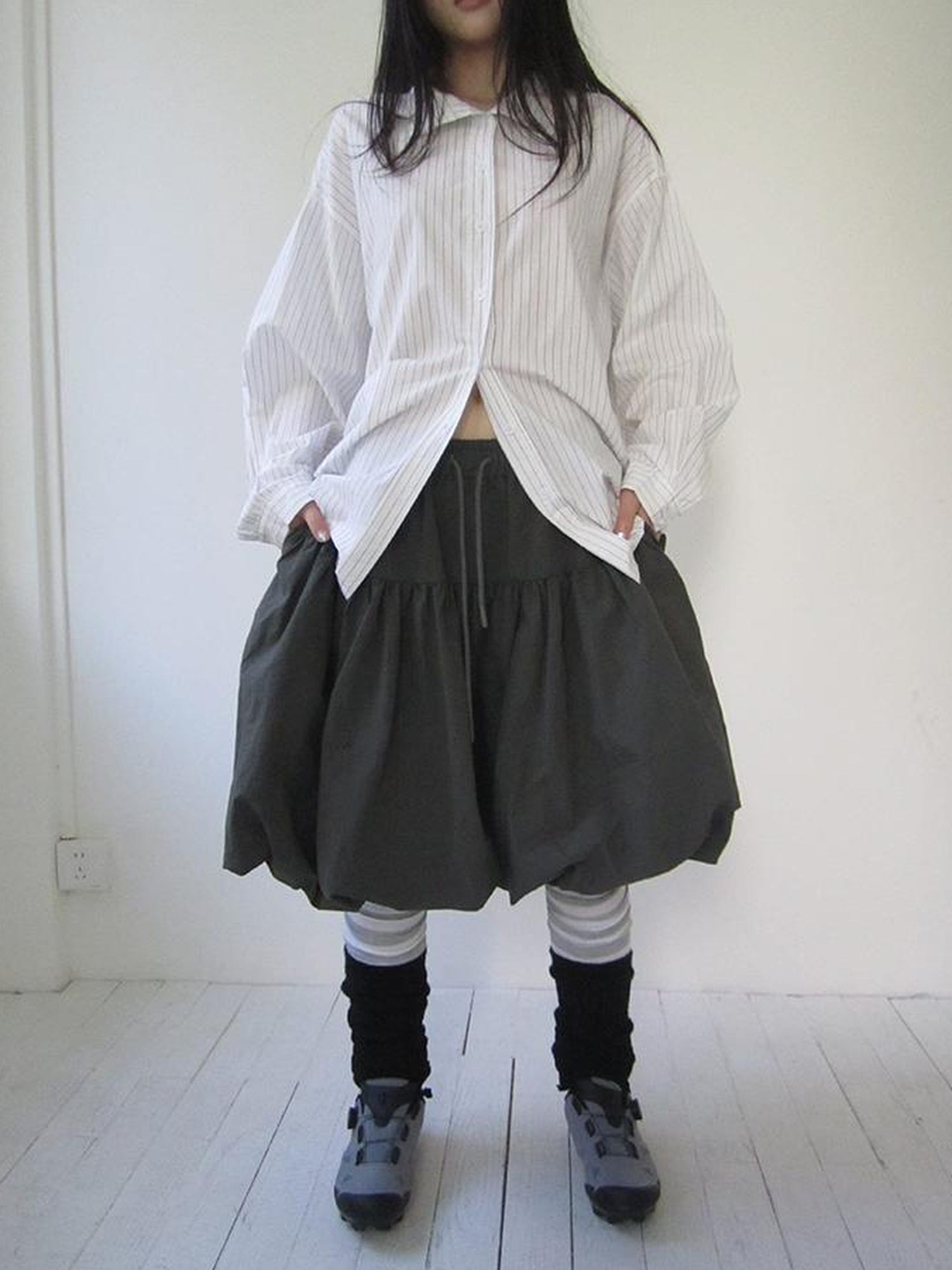 Vintage Puffrock mit Schleife in der Taille 