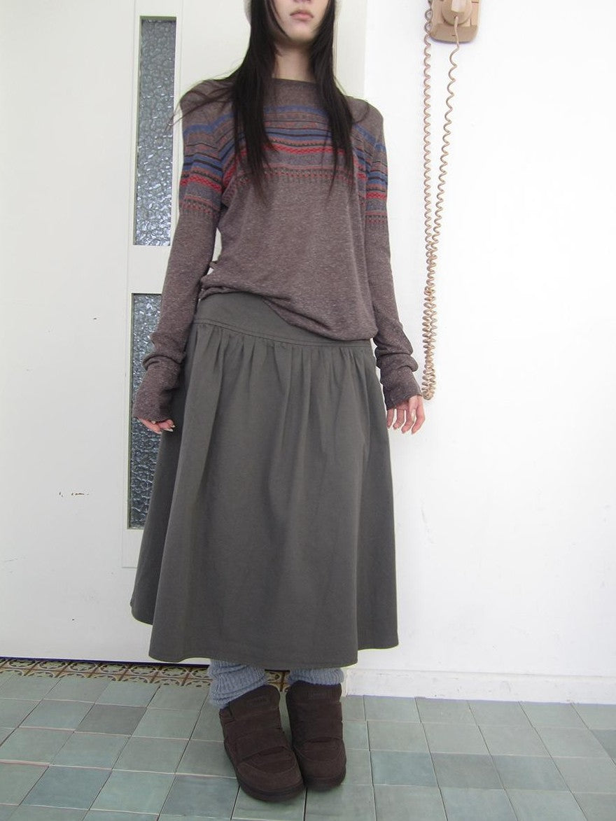 ang project Vintage Button Front A Line Pleated Cotton Women&