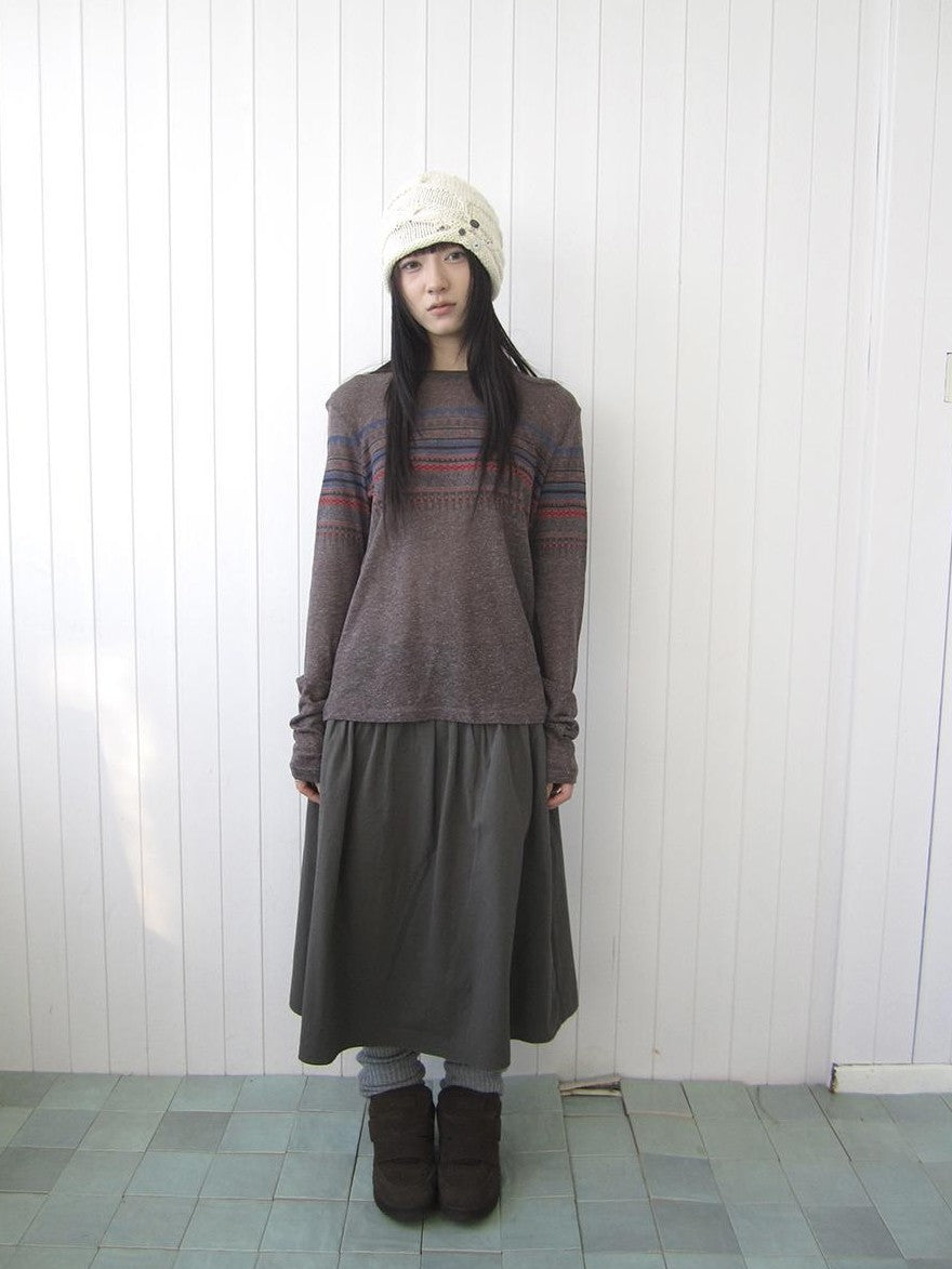 ang project Vintage Button Front A Line Pleated Cotton Women&