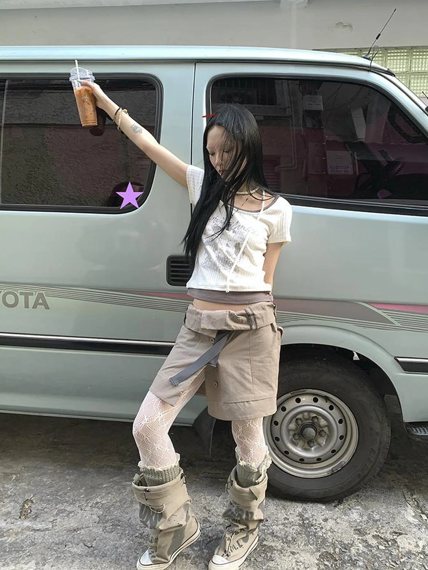 Vintage Button Tie High Waist Flowy Denim Short Skirt