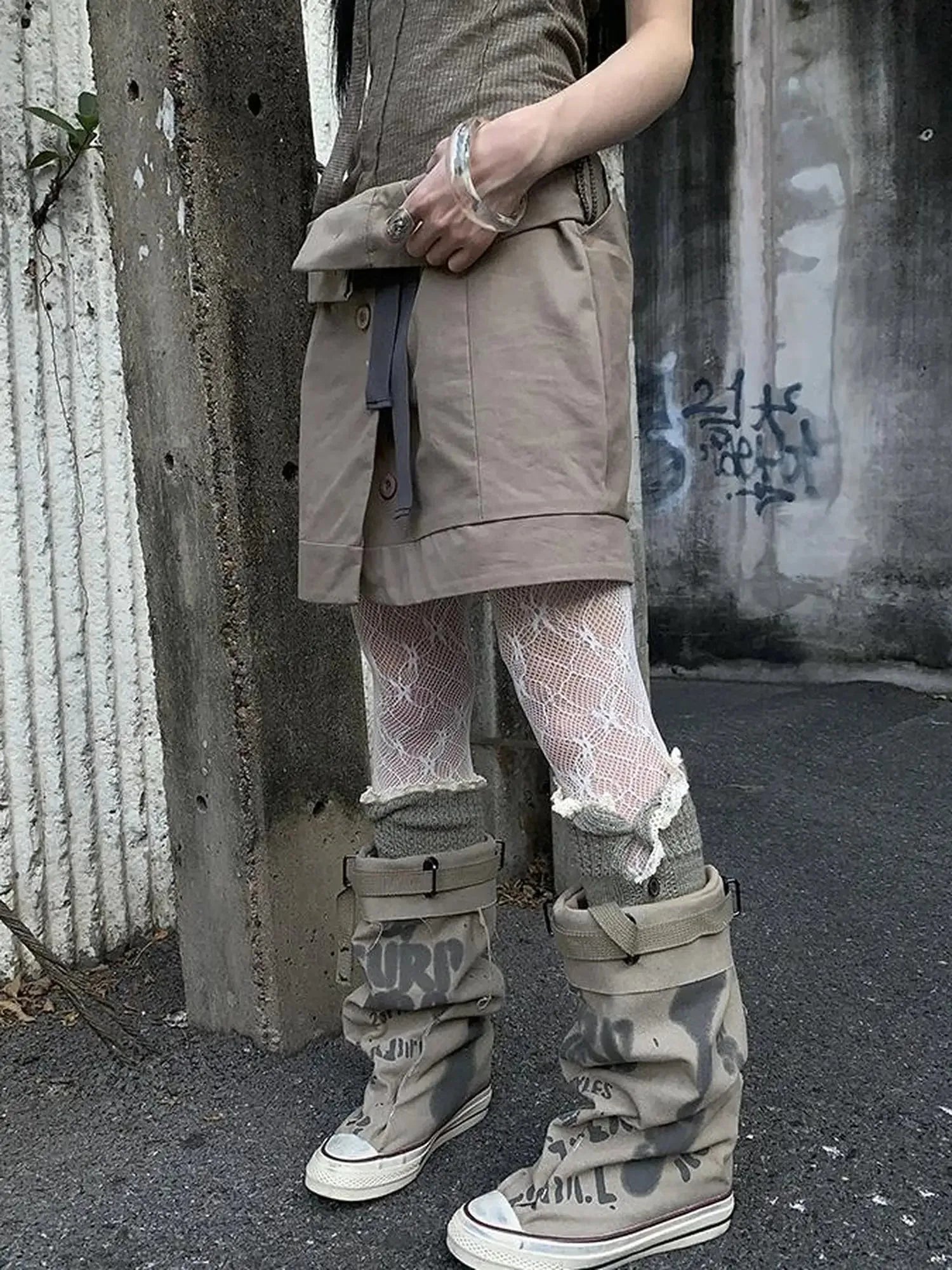 Vintage Button Tie High Waist Flowy Denim Short Skirt