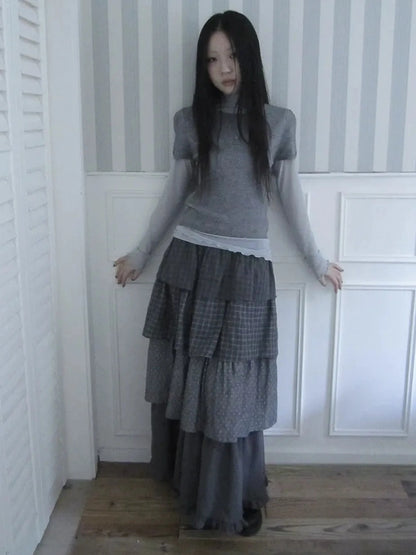 ang project Vintage Button Up Knit Tee Cardigan