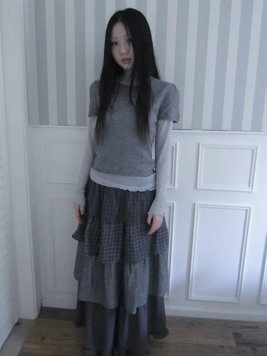 ang project Vintage Button Up Knit Tee Cardigan