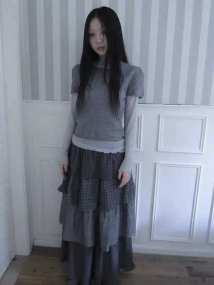 ang project Vintage Button Up Knit Tee Cardigan