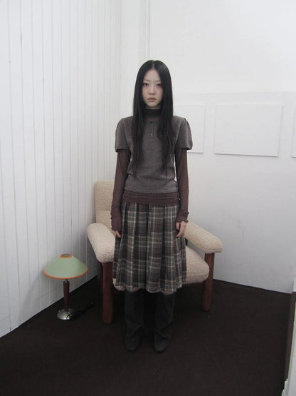 ang project Vintage Button Up Knit Tee Cardigan