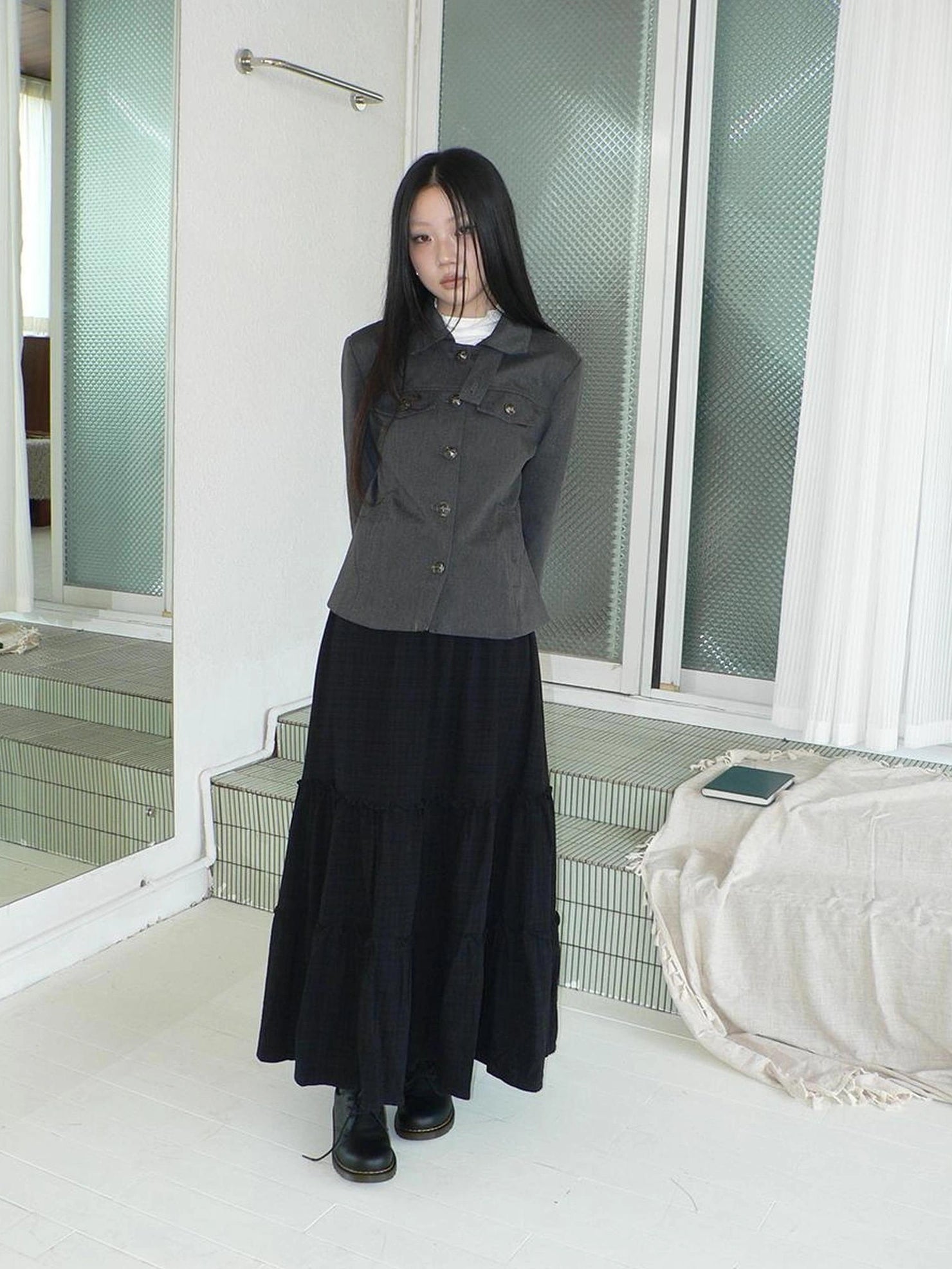 ang project Vintage Button Up Short Work Jacket Jacket