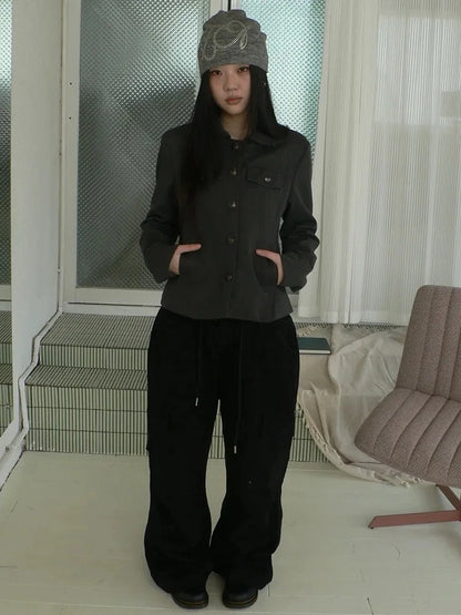 ang project Vintage Button Up Short Work Jacket Jacket