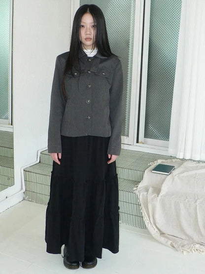 ang project Vintage Button Up Short Work Jacket Jacket