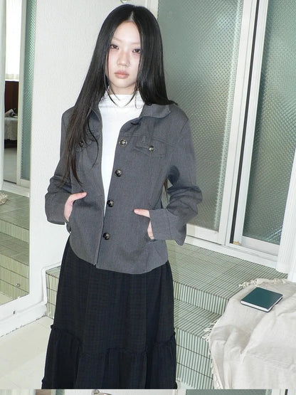 ang project Vintage Button Up Short Work Jacket Jacket