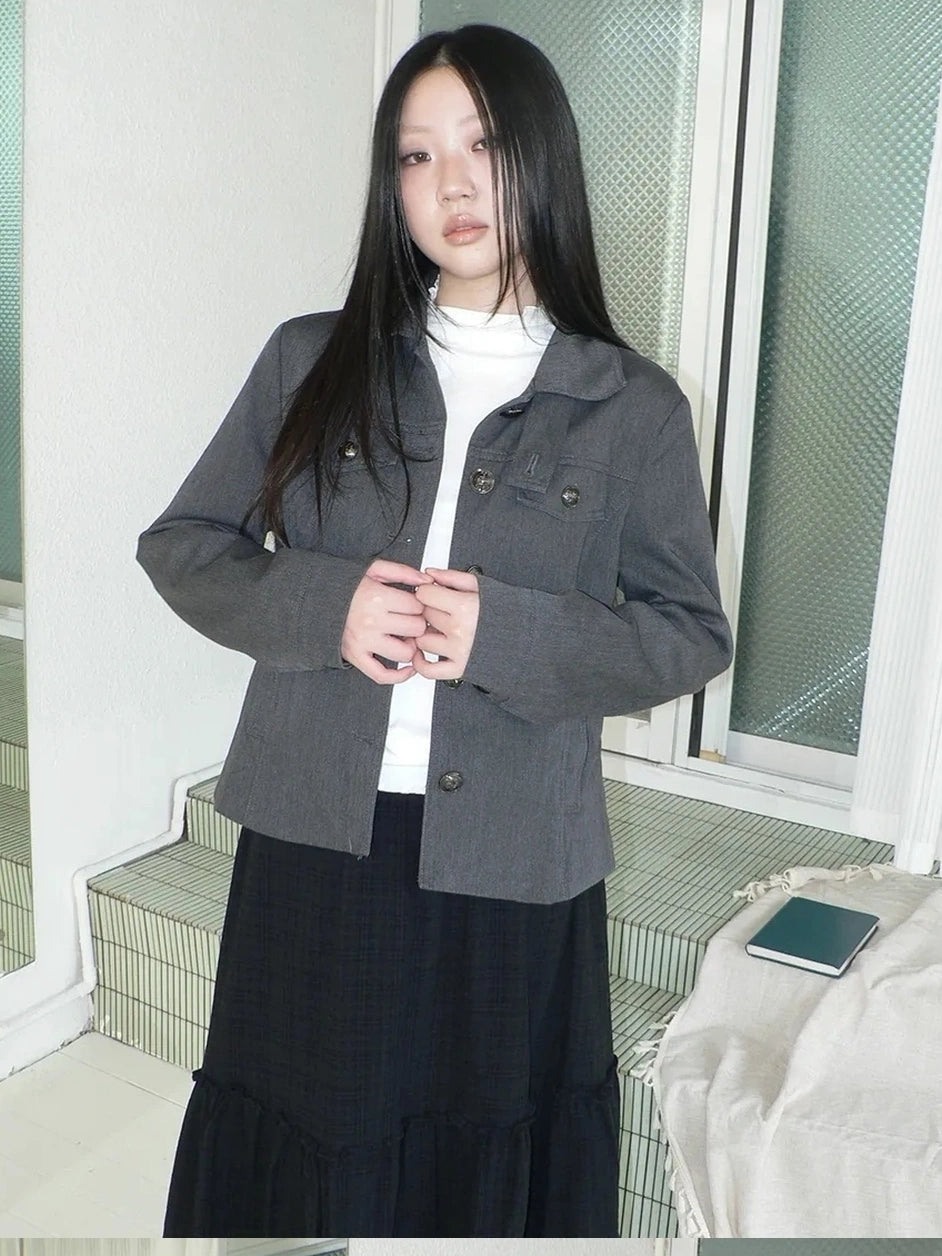 ang project Vintage Button Up Short Work Jacket Jacket