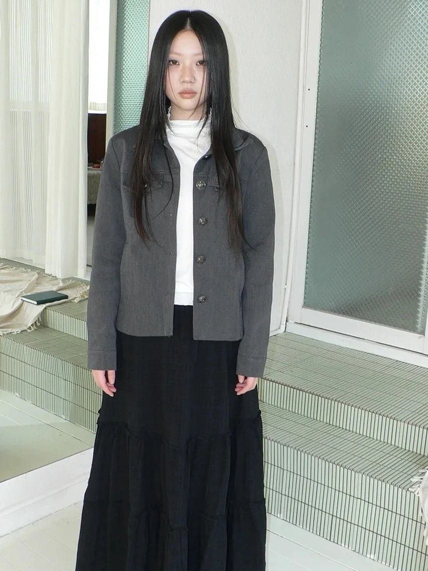 ang project Vintage Button Up Short Work Jacket Jacket